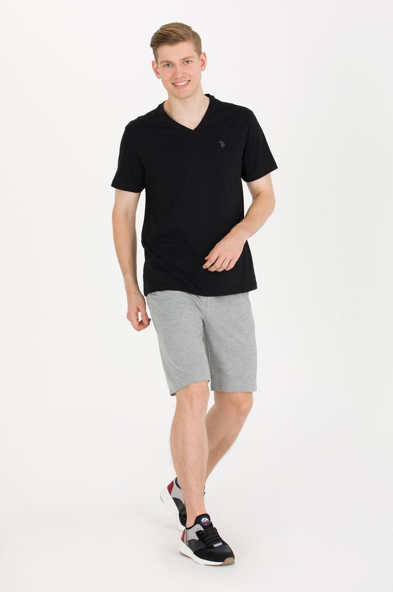 Erkek Gri Melanj Örme Şort