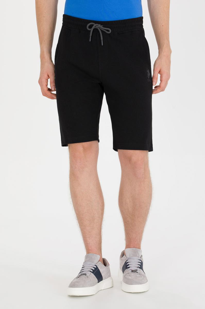 Erkek Siyah Örme Şort