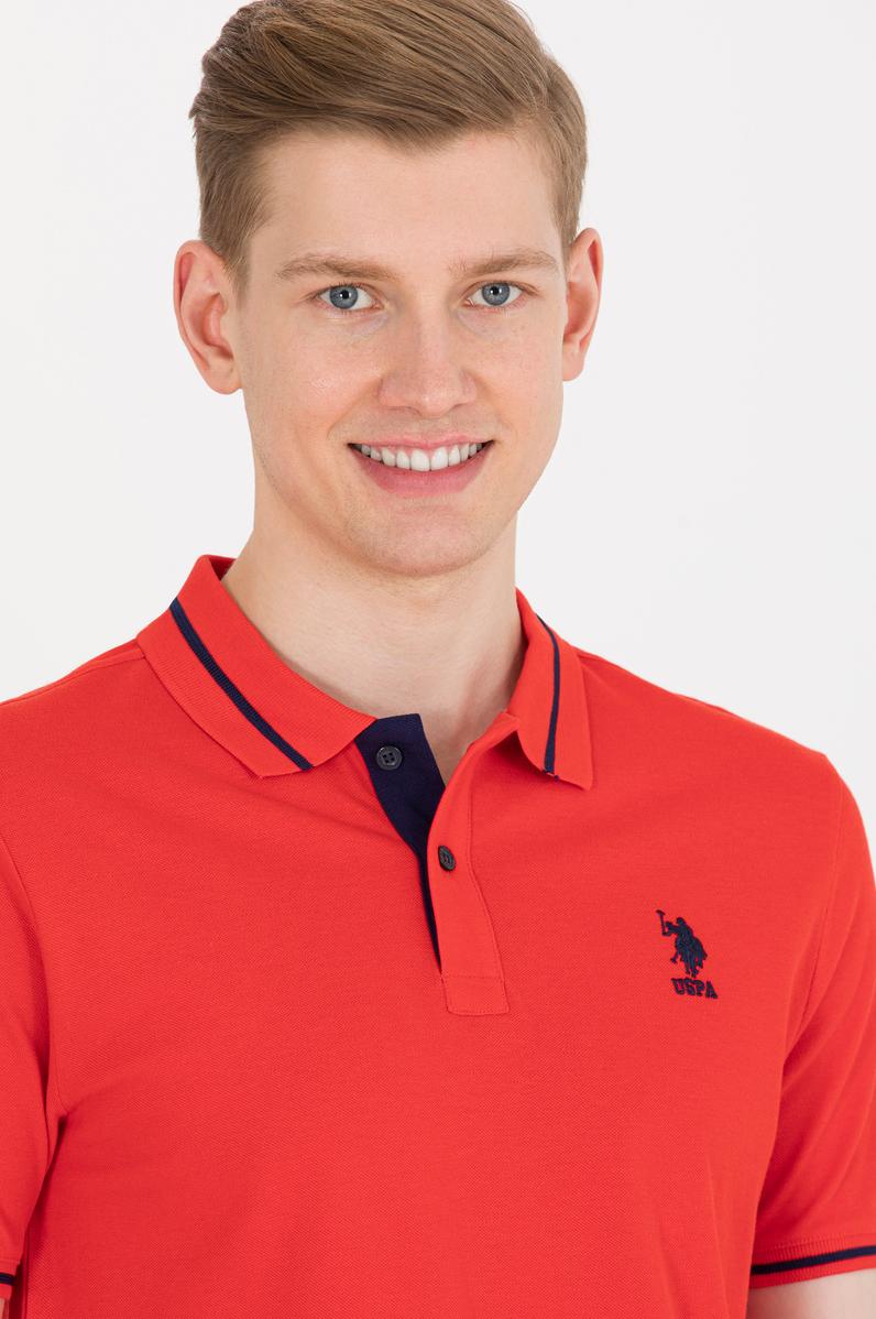 Erkek Kırmızı Basic Polo Yaka Tişört