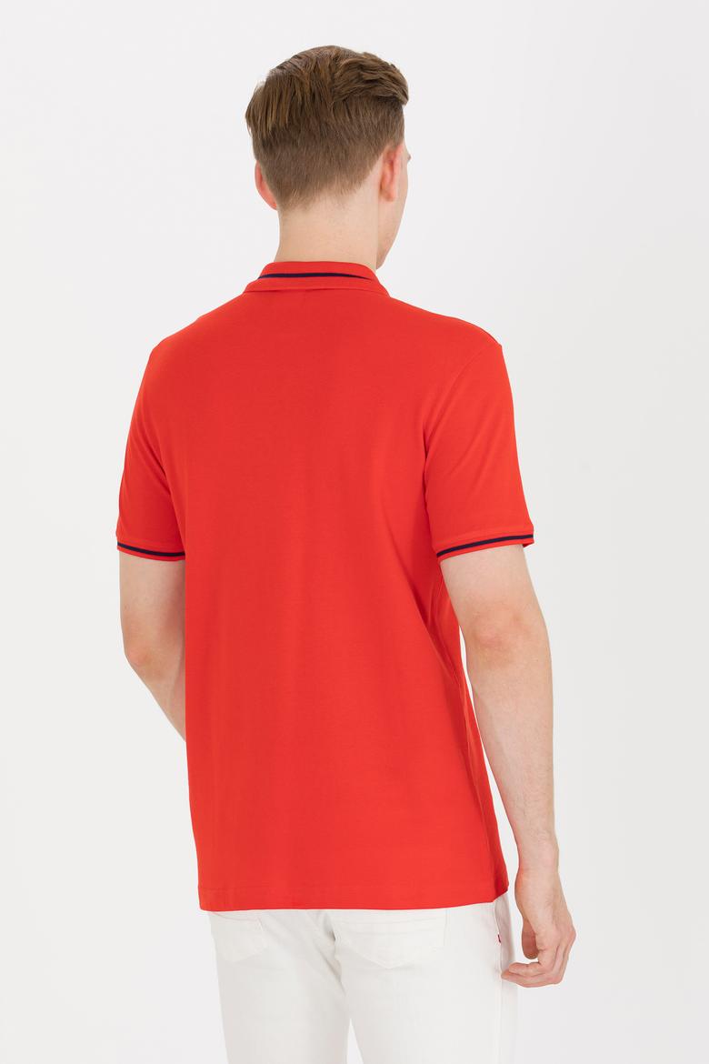 Erkek Kırmızı Basic Polo Yaka Tişört - 50264890028