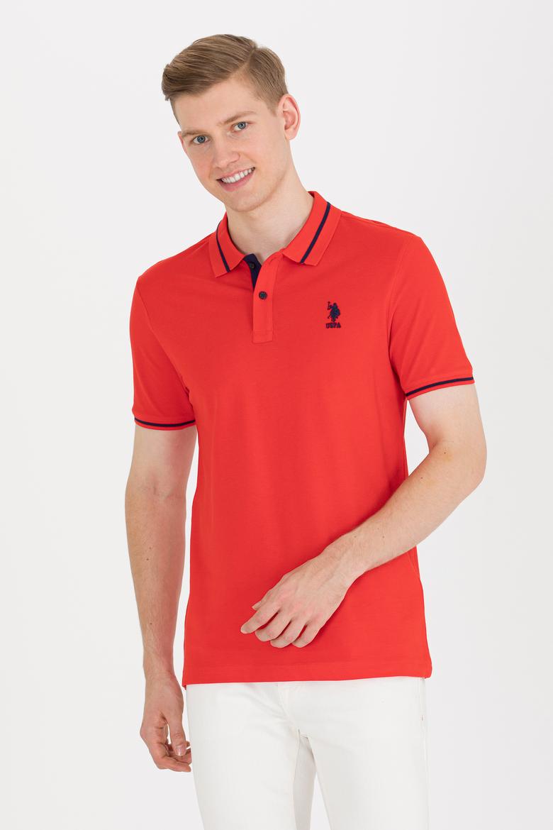 Erkek Kırmızı Basic Polo Yaka Tişört - 50264890028