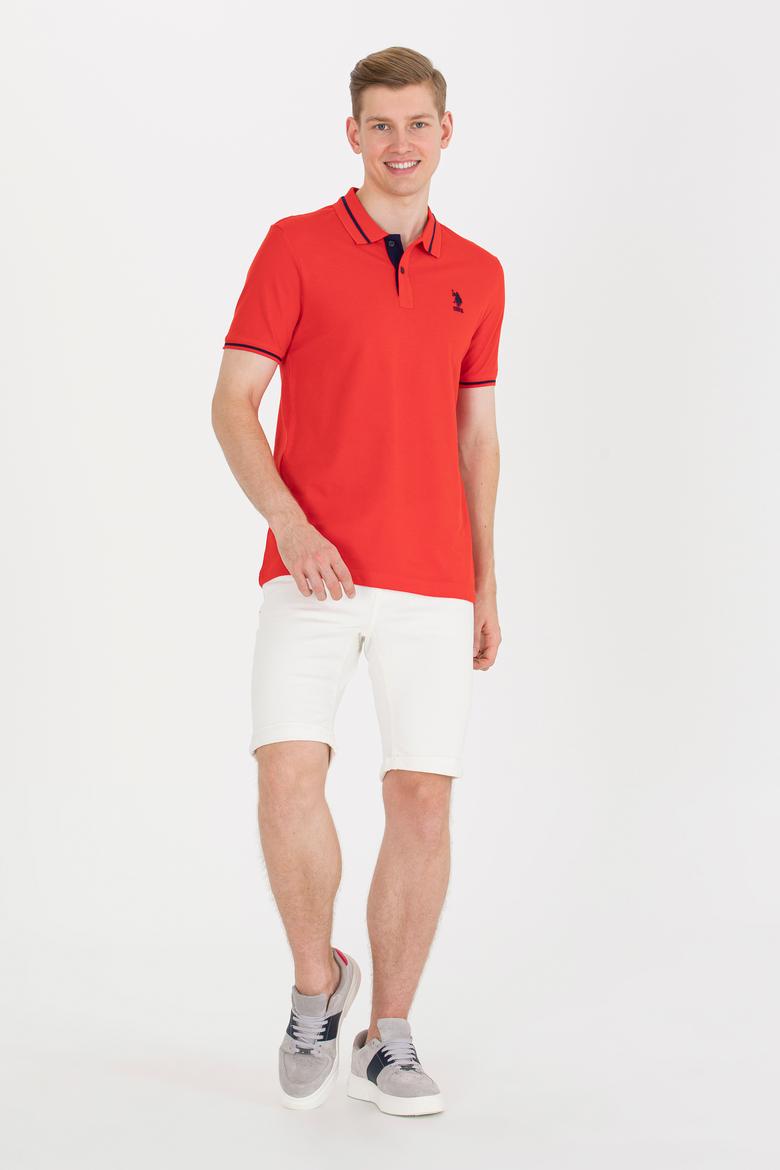 Erkek Kırmızı Basic Polo Yaka Tişört - 50264890028