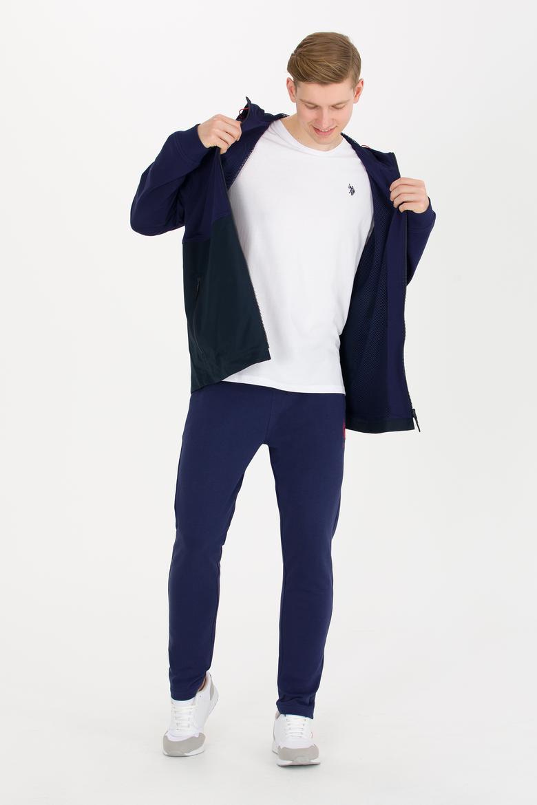 Erkek Lacivert Kapüşonlu Örme Hırka - 50248612006