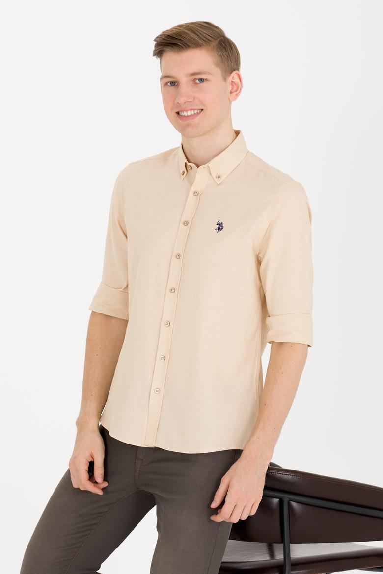 Erkek Camel Uzun Kollu Basic Gömlek - 50265664106