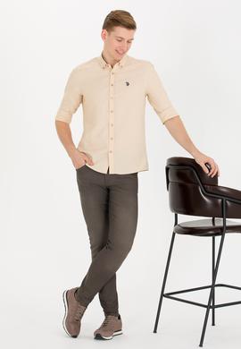 Erkek Camel Uzun Kollu Basic Gömlek - 50265664106