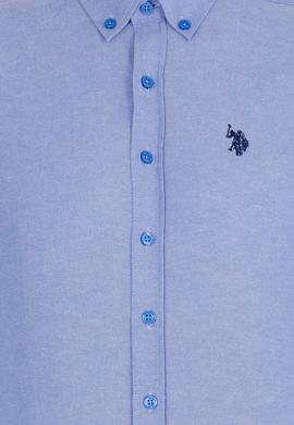 Erkek Saks Uzun Kollu Basic Gömlek - 50265664118