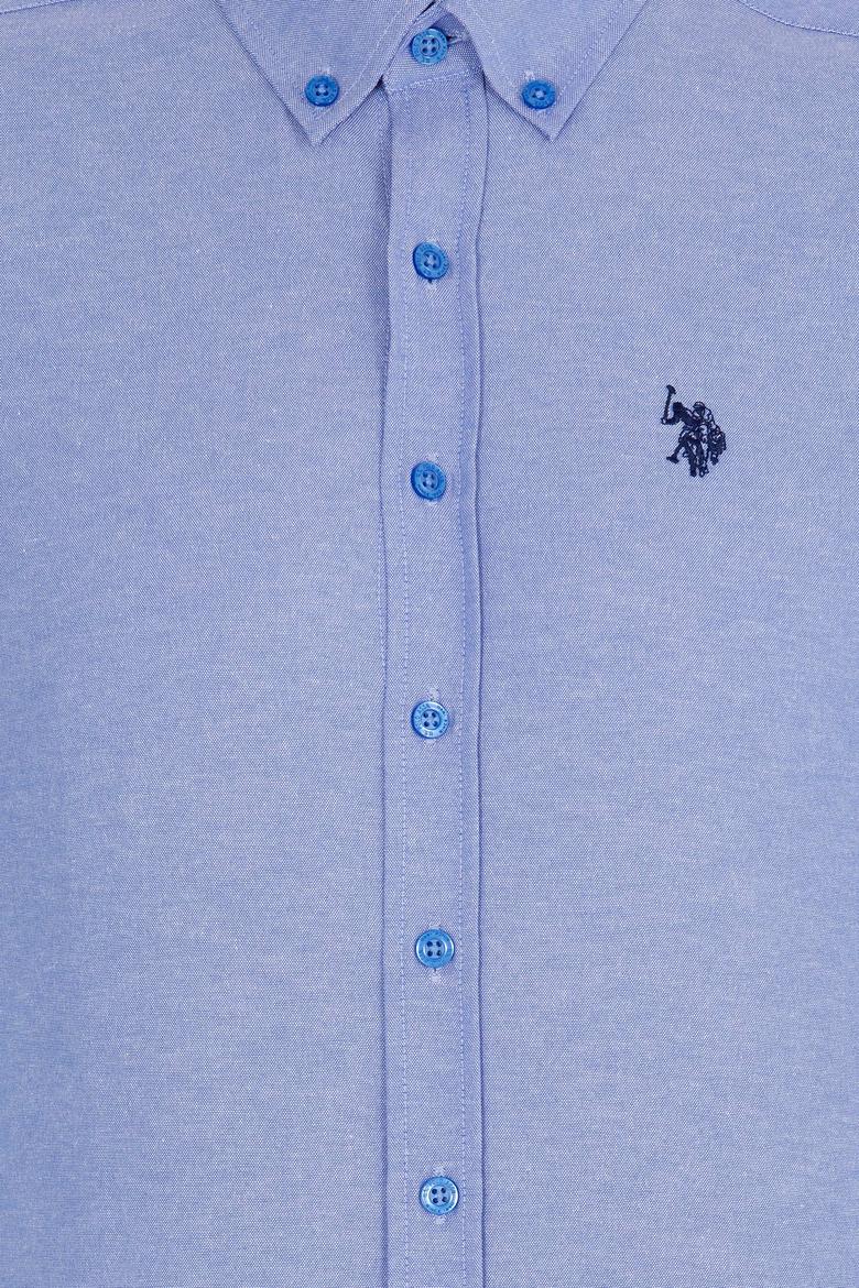 Erkek Saks Uzun Kollu Basic Gömlek - 50265664118