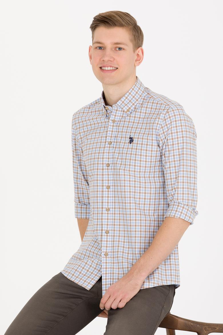 Erkek Mavi Kareli Gömlek - 50273954004