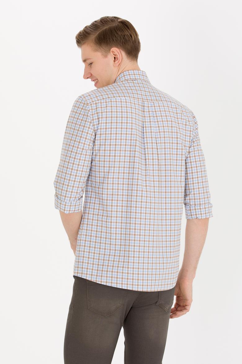 Erkek Mavi Kareli Gömlek - 50273954004