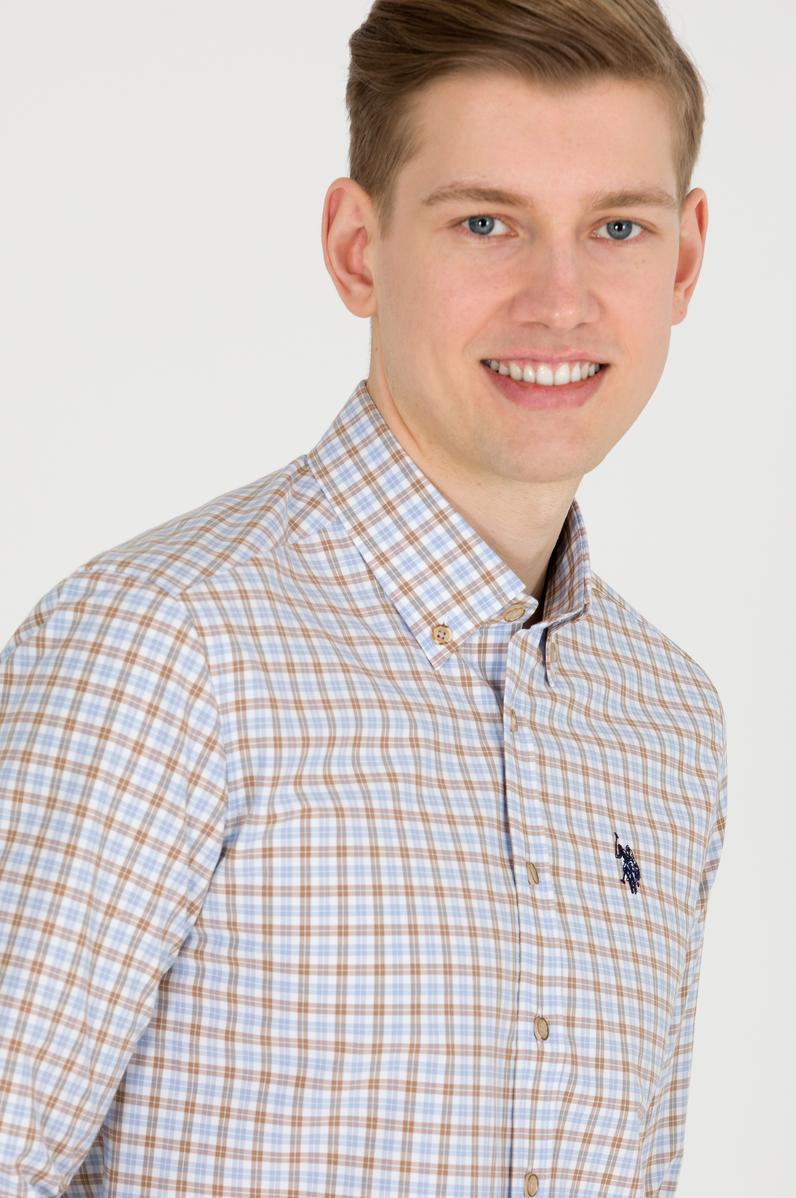 Erkek Mavi Kareli Gömlek