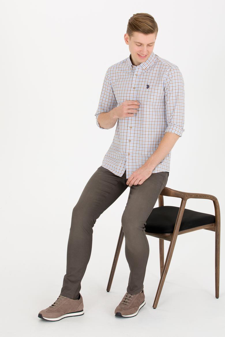 Erkek Mavi Kareli Gömlek - 50273954004