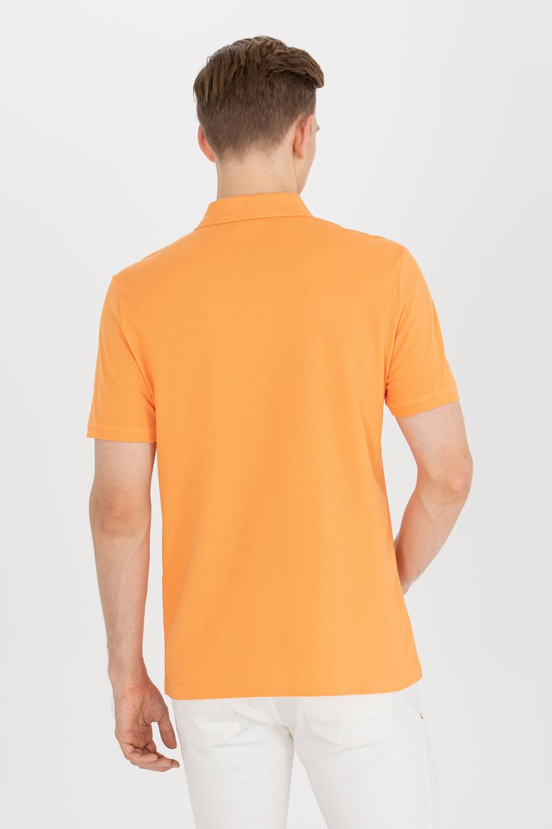 Erkek Turuncu Basic Polo Yaka Tişört - 50264892157