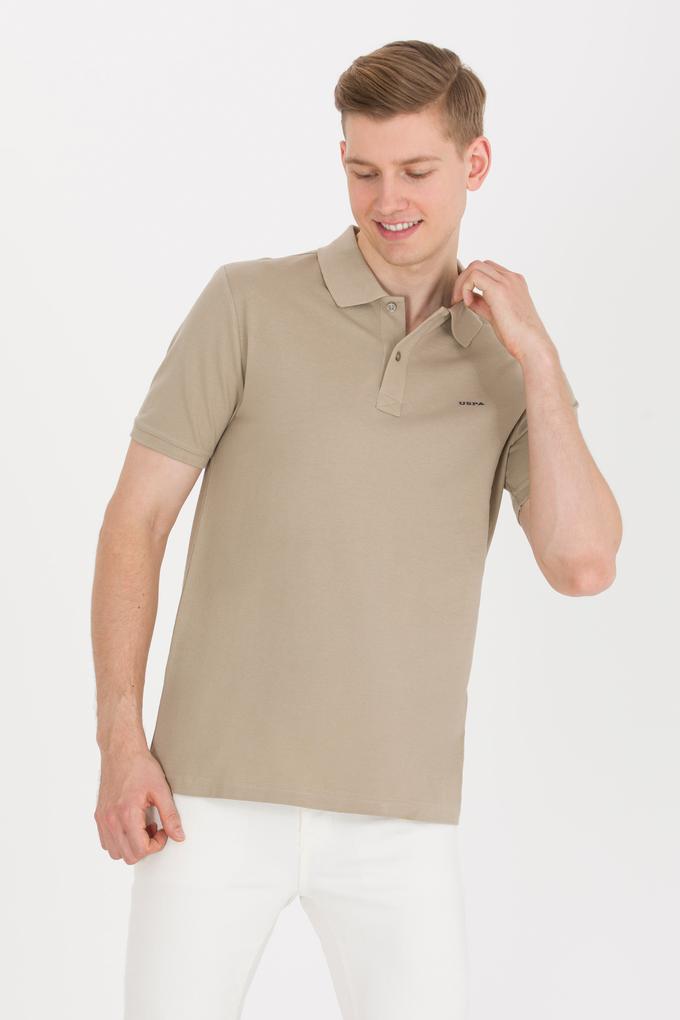 Erkek Haki Basic Polo Yaka Tişört