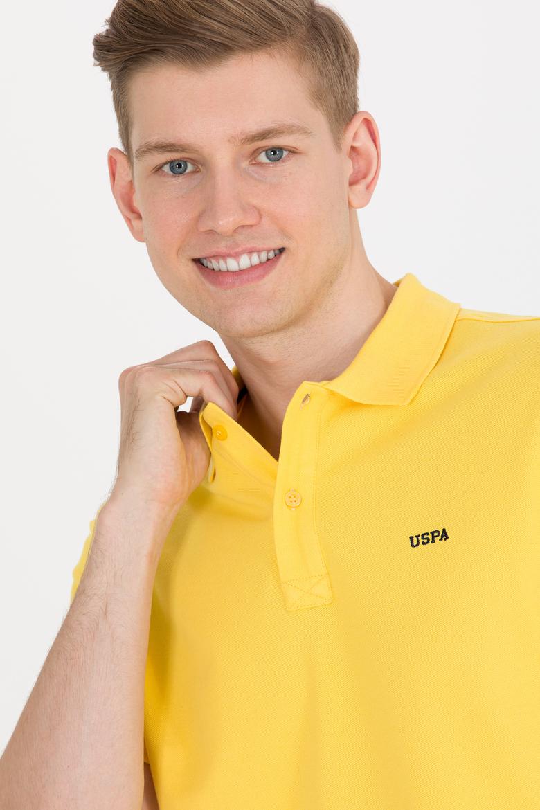 Erkek Koyu Sarı Basic Polo Yaka Tişört - 50264892048