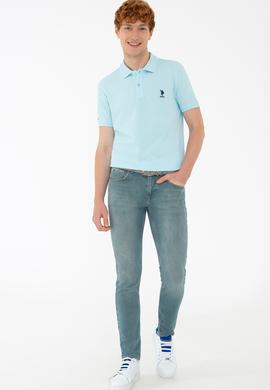 Erkek Aqua Polo Yaka Basic T-Shirt - 50232308142