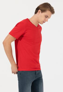 Erkek Kırmızı Basic Tişört - 50232305049