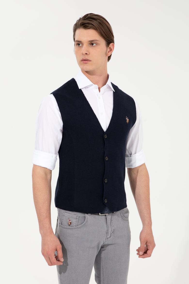 Erkek Lacivert Triko Hırka - 50237278008