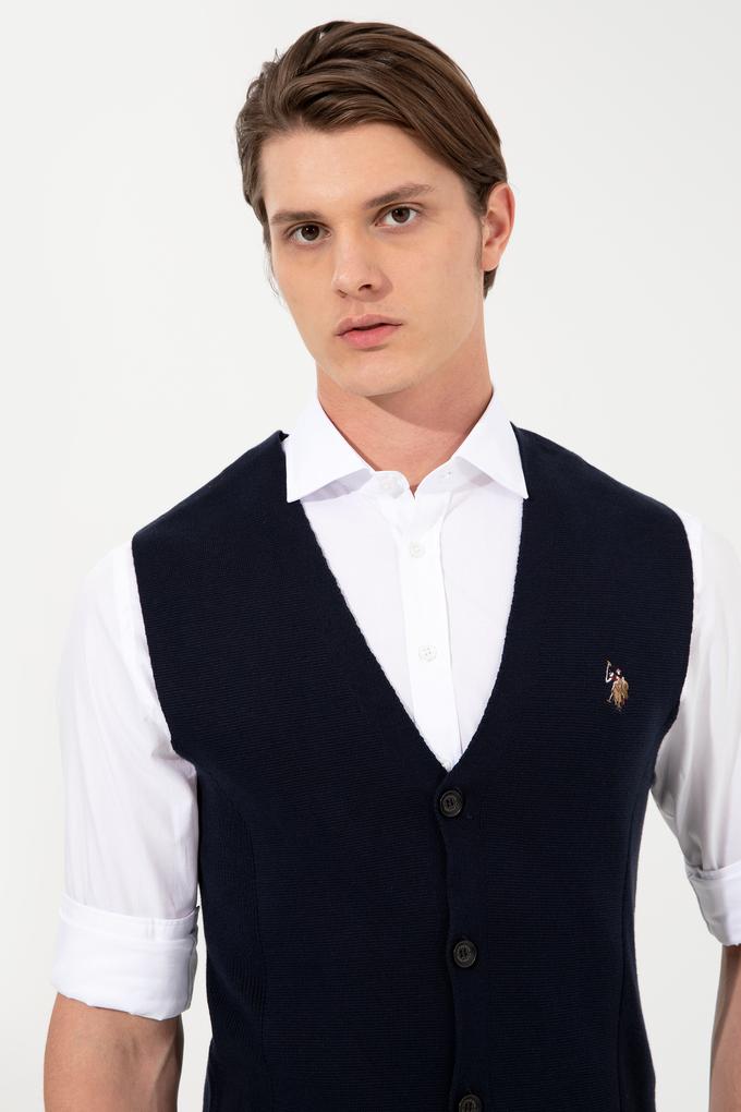 Erkek Lacivert Triko Hırka