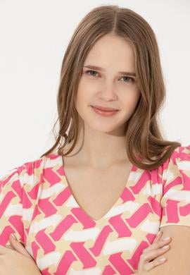 Kadın Pembe Dokuma Elbise - 50246392010