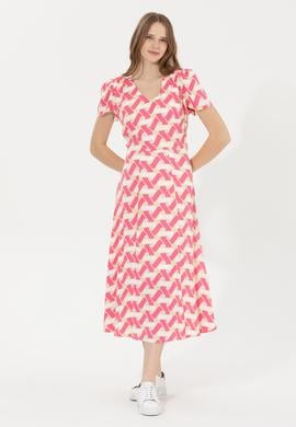 Kadın Pembe Dokuma Elbise - 50246392010