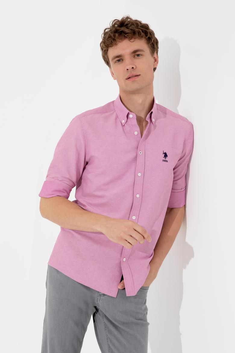 Erkek Menekşe Uzun Kollu Basic Gömlek - 50249490054