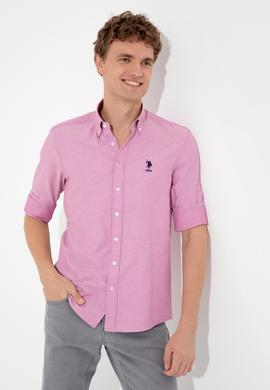 Erkek Menekşe Uzun Kollu Basic Gömlek - 50249490054