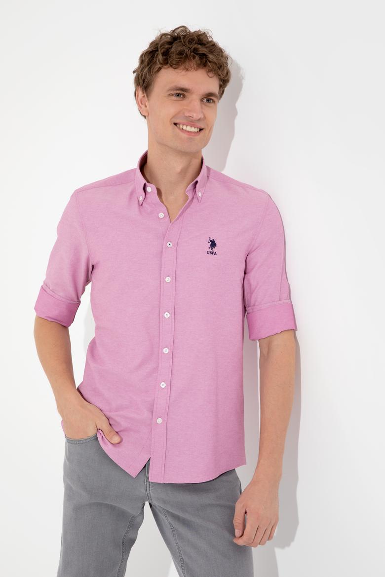 Erkek Menekşe Uzun Kollu Basic Gömlek