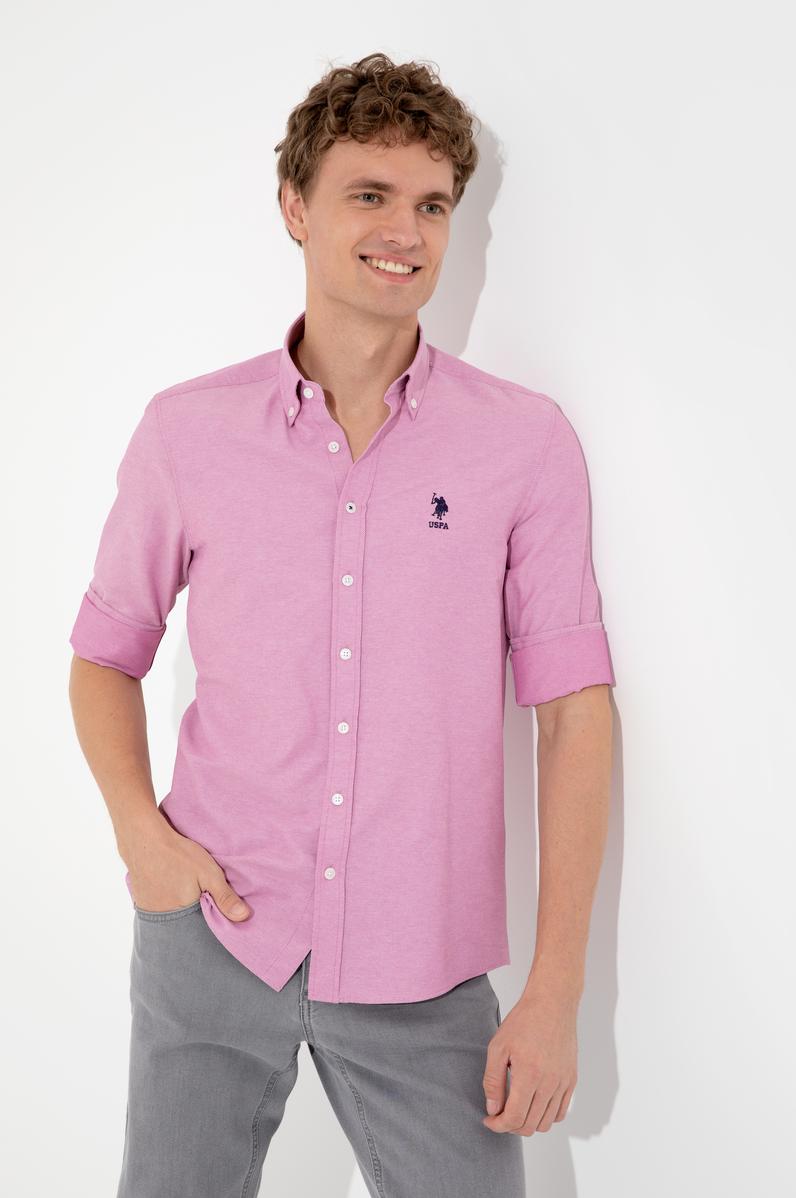 Erkek Menekşe Uzun Kollu Basic Gömlek