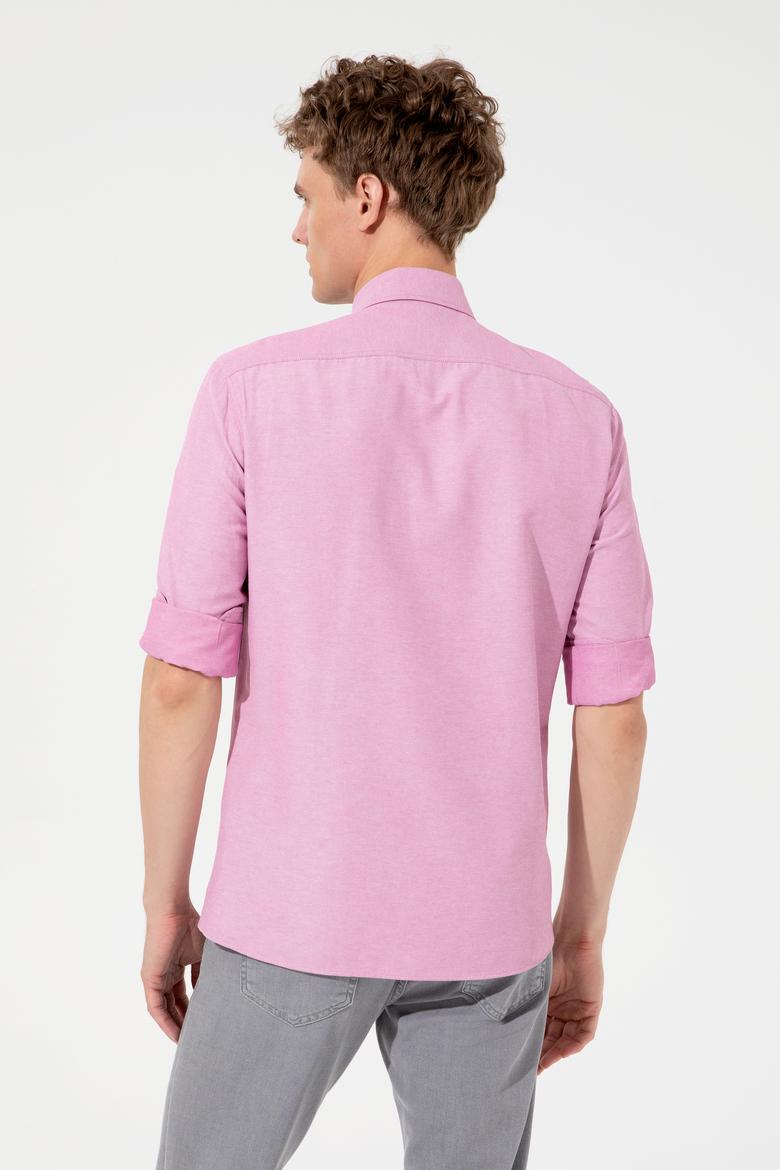 Erkek Menekşe Uzun Kollu Basic Gömlek - 50249490054