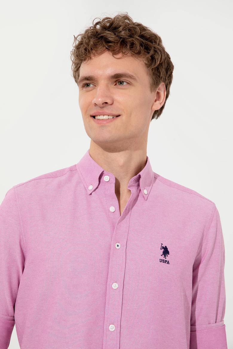 Erkek Menekşe Uzun Kollu Basic Gömlek - 50249490054