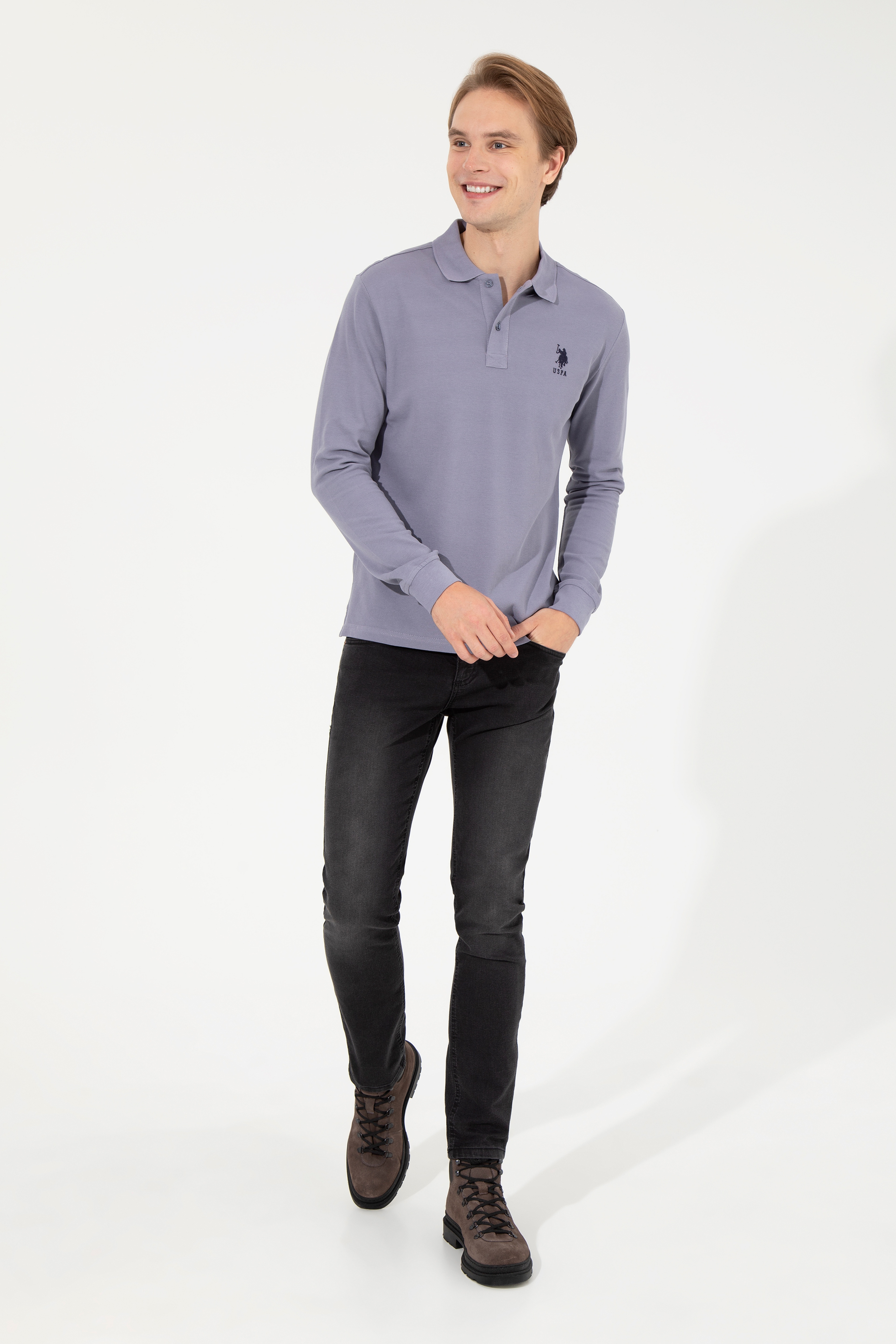 Erkek Gri Basic Sweatshirt