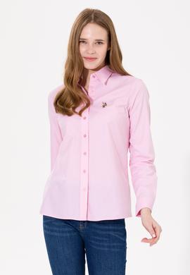 Kadın Açık Pembe Uzun Kollu Basic Gömlek - 50254249029