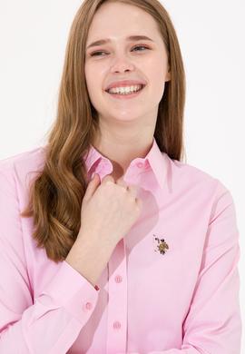 Kadın Açık Pembe Uzun Kollu Basic Gömlek - 50254249029