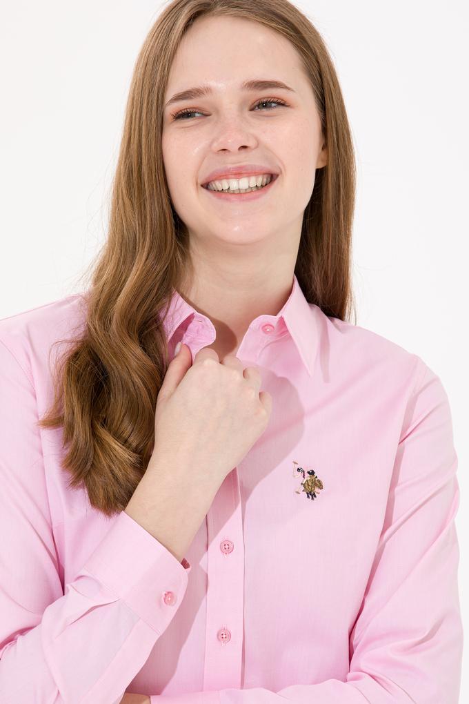 Kadın Açık Pembe Uzun Kollu Basic Gömlek