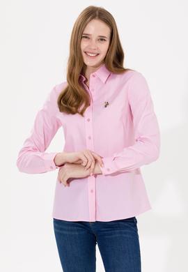 Kadın Açık Pembe Uzun Kollu Basic Gömlek - 50254249029