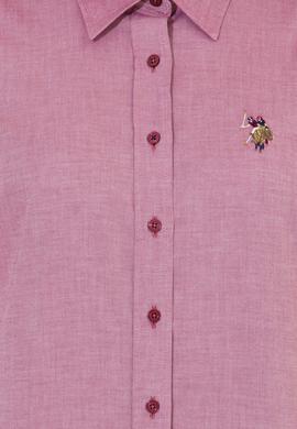 Kadın Bordo Uzun Kollu Basic Gömlek - 50254249037