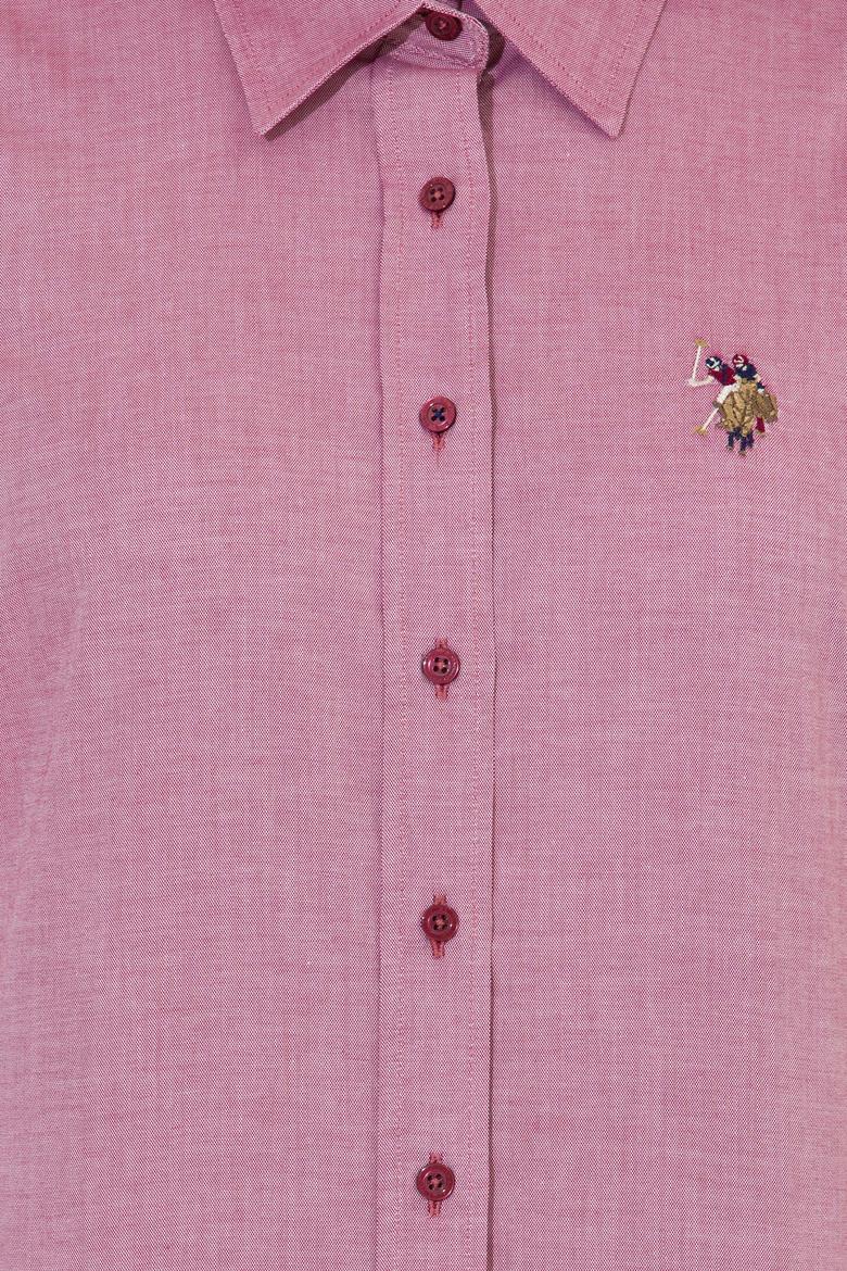 Kadın Bordo Uzun Kollu Basic Gömlek - 50254249037