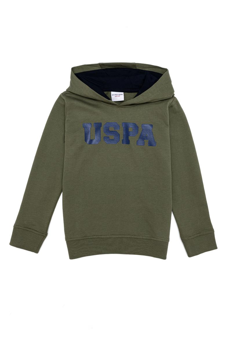 Çocuk Haki Kapüşonlu Sweatshirt