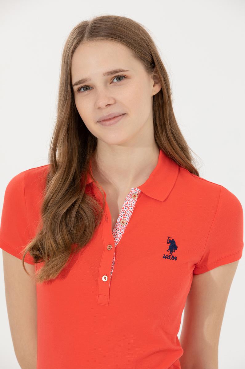 Kadın Kırmızı Basic Polo Yaka Tişört