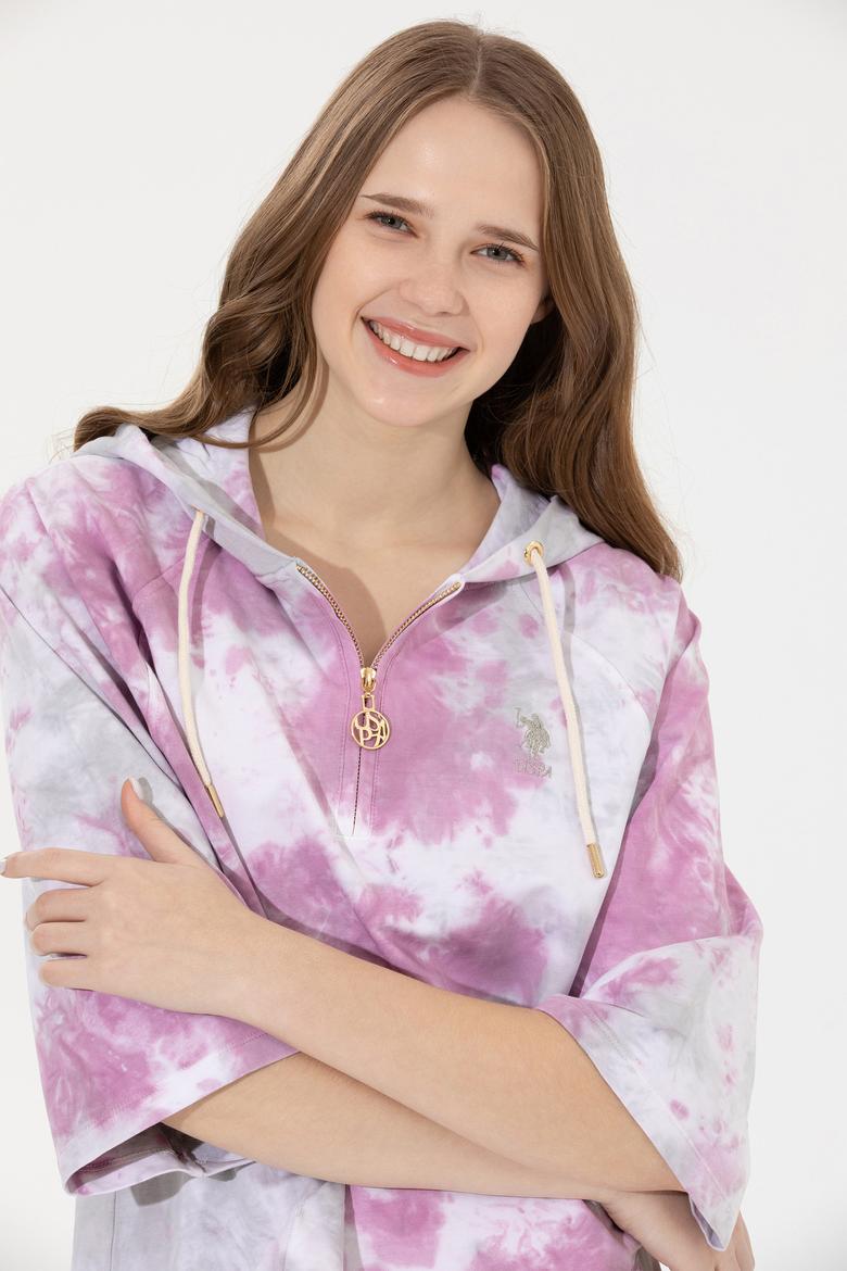 Kadın Menekşe Kapüşonlu Sweatshirt - 50256224010