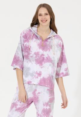 Kadın Menekşe Kapüşonlu Sweatshirt - 50256224010