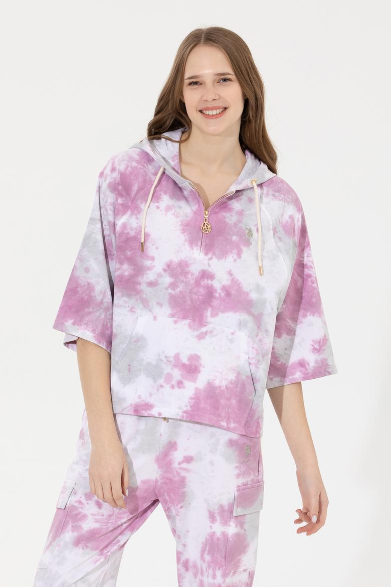 Kadın Menekşe Kapüşonlu Sweatshirt