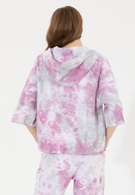 Kadın Menekşe Kapüşonlu Sweatshirt - 50256224010