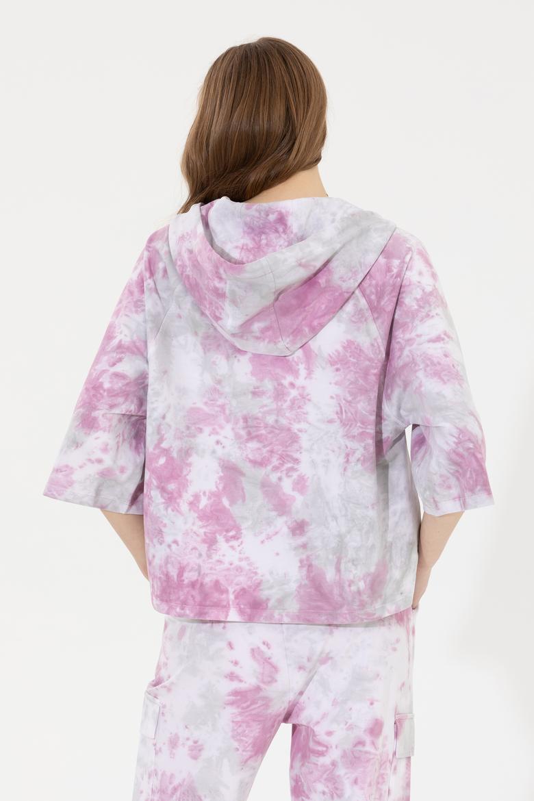 Kadın Menekşe Kapüşonlu Sweatshirt - 50256224010