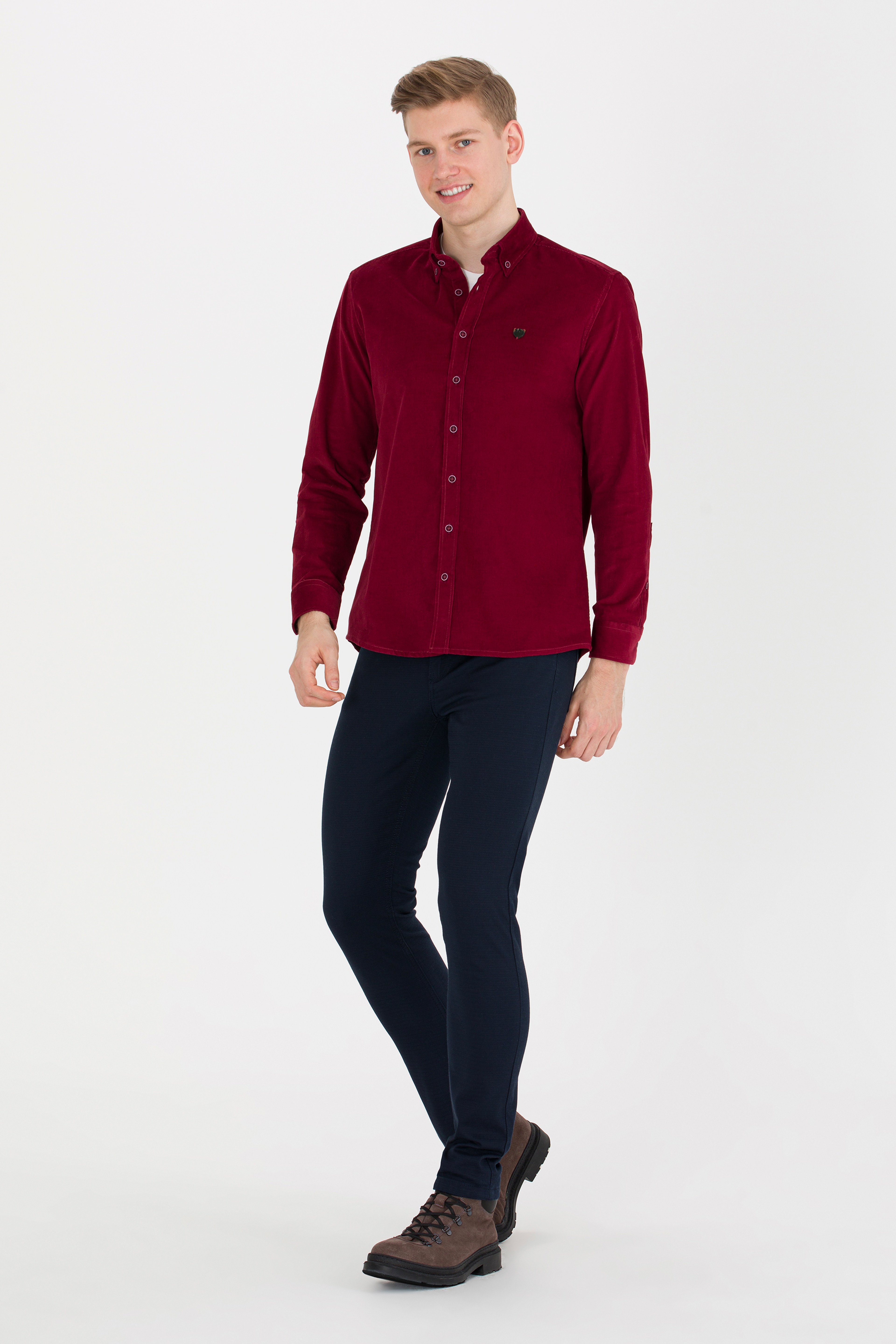 Erkek Slim Fit Lacivert Kanvas Pantolon