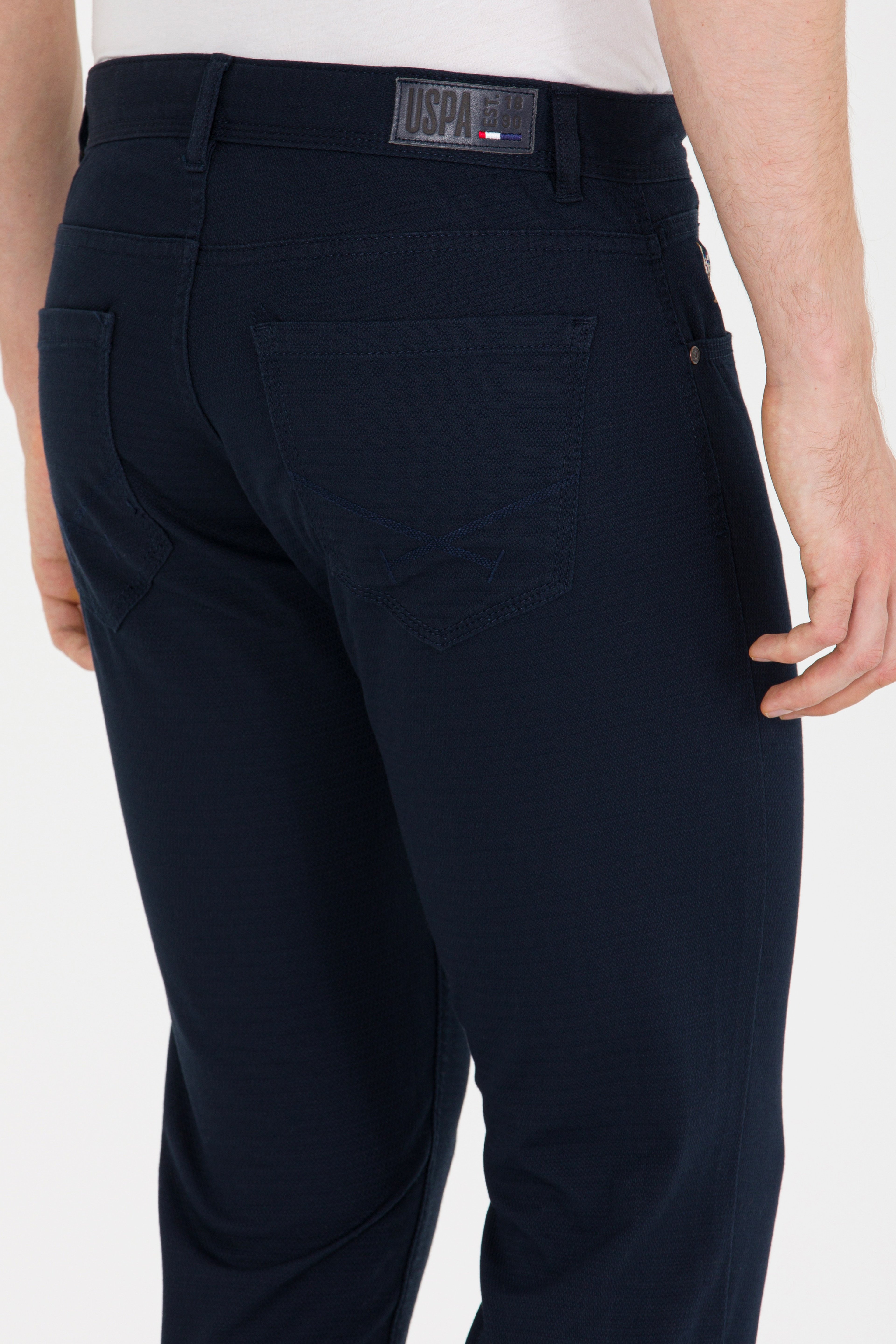Erkek Slim Fit Lacivert Kanvas Pantolon - Image 7