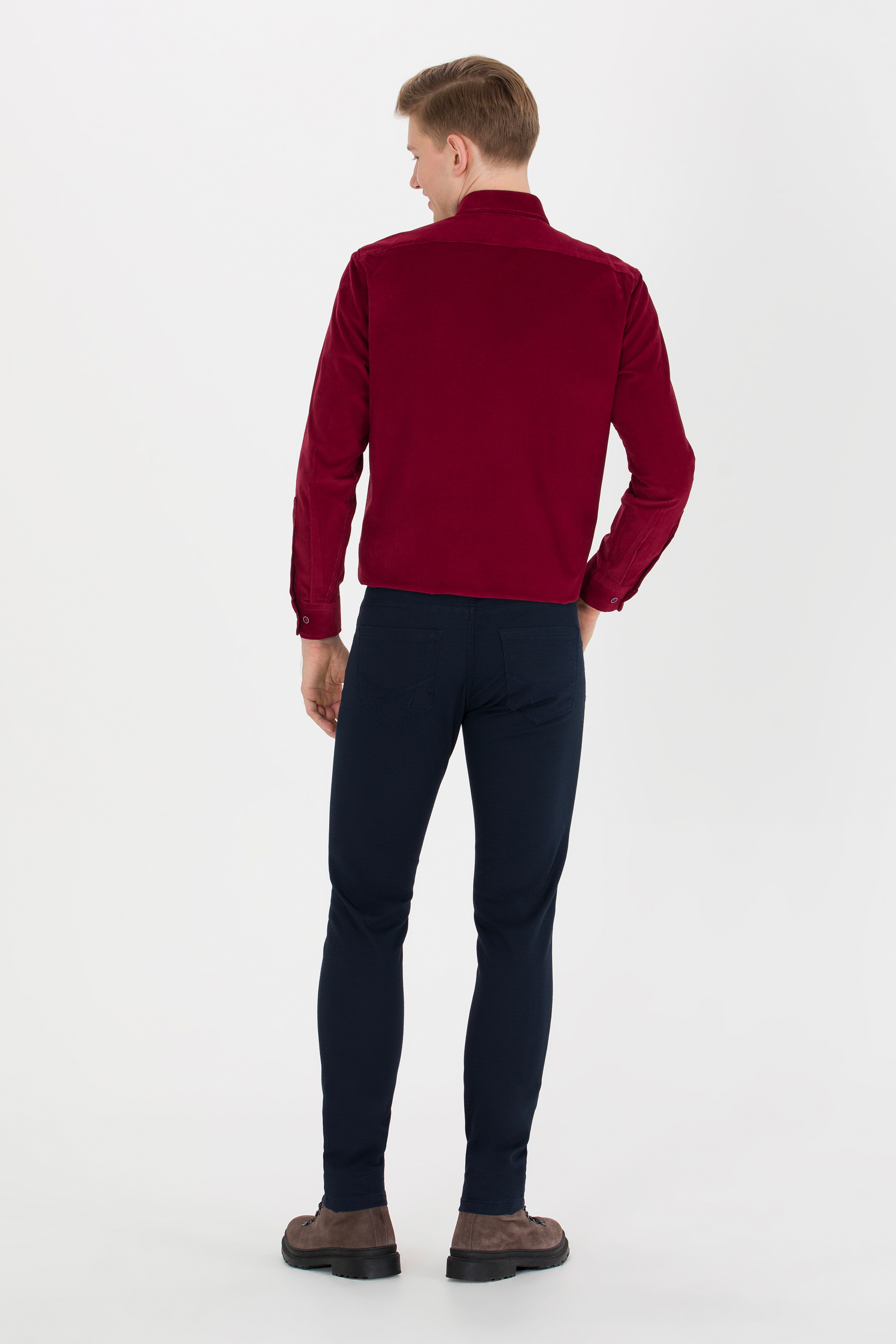 Erkek Slim Fit Lacivert Kanvas Pantolon