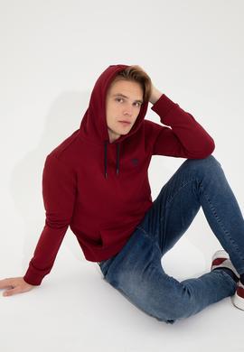 Erkek Bordo Basic Sweatshirt - 50261140108
