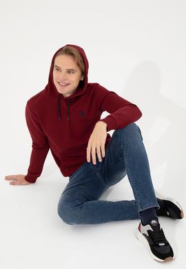 Erkek Bordo Basic Sweatshirt - 50261140108