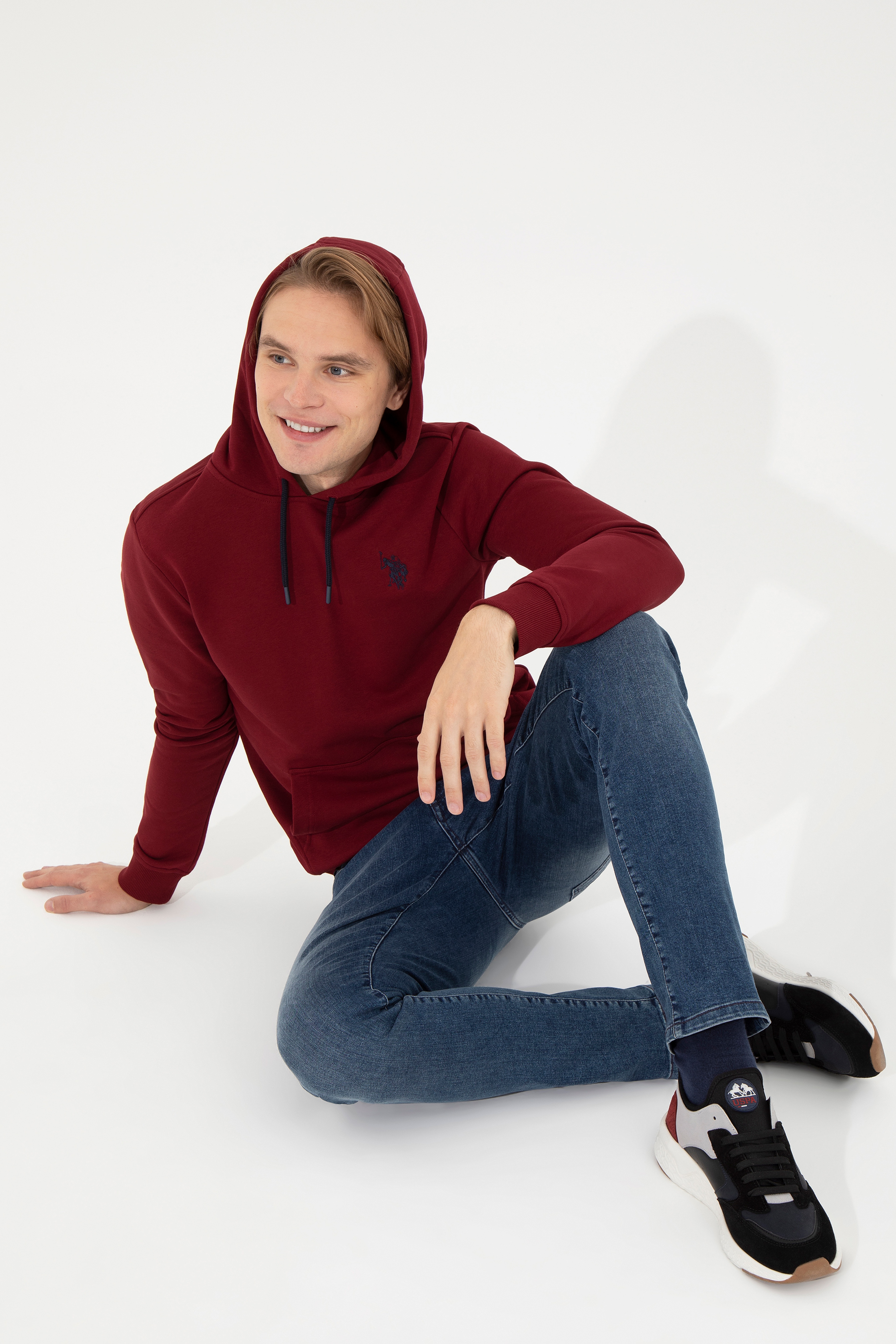 Erkek Bordo Basic Sweatshirt